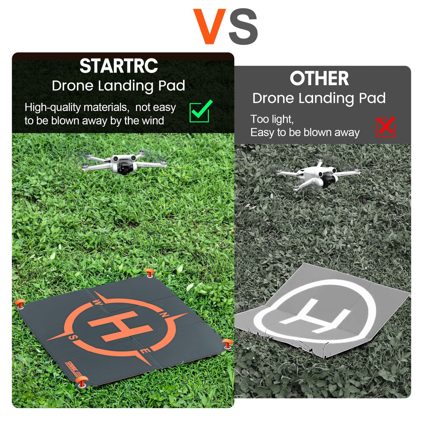 STARTRC Drone Landing Pad Pro, Waterproof Portable Helipad for DJI Neo/Mini 4 Pro/Mini 4K/Mini 2 SE/Avata 2/Air 3/Mini 3 Pro Drone Universal(22-inch/55cm)
