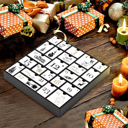 SUNGIFT Wooden Advent Calendar, Christmas Countdown Calendar Boxes with 24 Drawers and Numbers to Fill 2025, DIY Reusable Advent Calendar Decoration Xmas Gift for Kids, Adults, Family, Friends