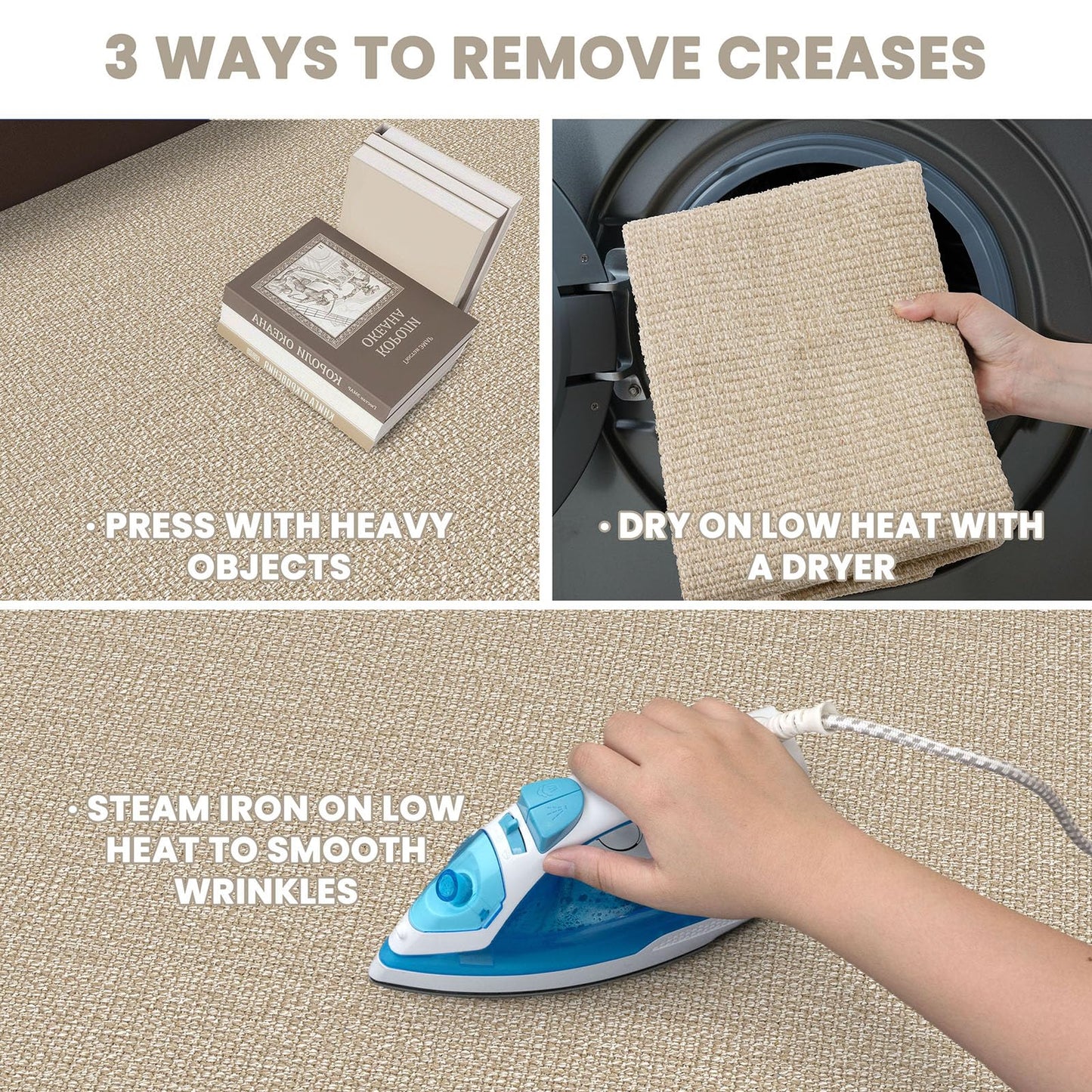 EARTHALL Small Area Rug 2x3 Ft Washable Rugs for Entryway Non Slip Braided Throw Rugs with Rubber Backing Door Mat Indoor Outdoor Entrance Cotton Woven Carpet for Kitchen Foyer Front Door, Send/Beige