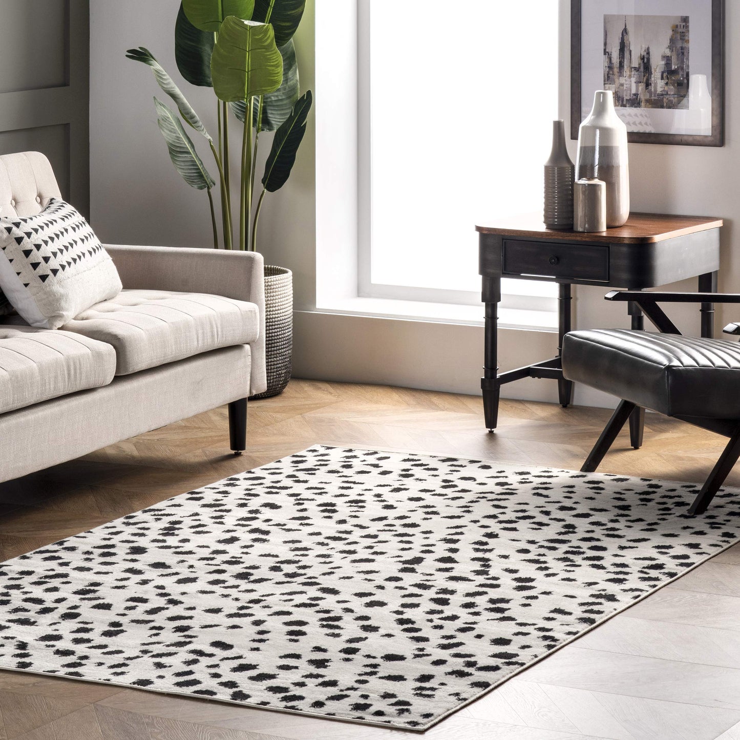 Nuloom Brooks Beige/Ivory, 5' x 8', Leopard Print, Soft and Cozy, High Traffic, Stain Resistant, Easy Clean, Durable Area Rug for Bedroom, Living Room, Dining Space, Den, Foyer, Entryway
