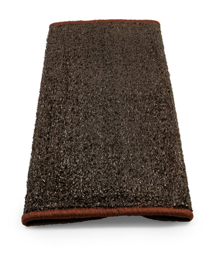 Camco 42949 RV Step Rug (Premium Radius Wrap Around Step Rug, Turf Material (22" Wide) - Brown)