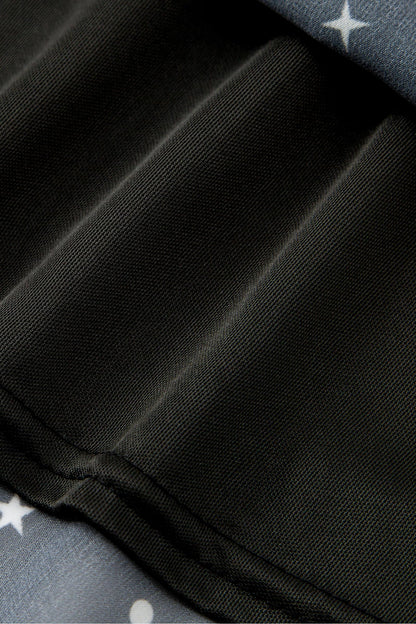 FEAPHY Women's Vintage Chiffon Sun Moon Star Sleeveless A-Line High Low Dress (0-Galaxy-Black, M)