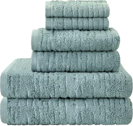 SKL Home CloudSoft 100% Cotton Luxury 6-Piece Towel Set, 600 GSM, Ultra Plush &
