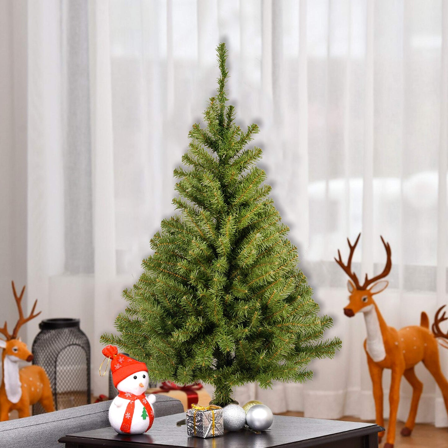 National Tree Company 3 ft Unlit Kincaid Spruce Mini Artificial Christmas Tree, 113 Tips, Includes Stand, Green