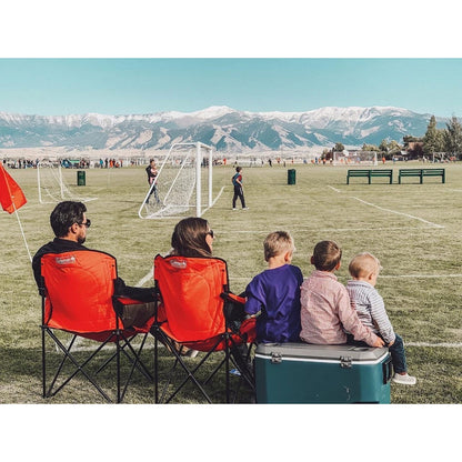 Coleman Portable Camping Chair with 4-Can Cooler, Cushioned Seat & Back with Side Pockets & Cup Holder, Carry Bag Included, Great for Camping, Tailgating, Firepits, Patio, & More