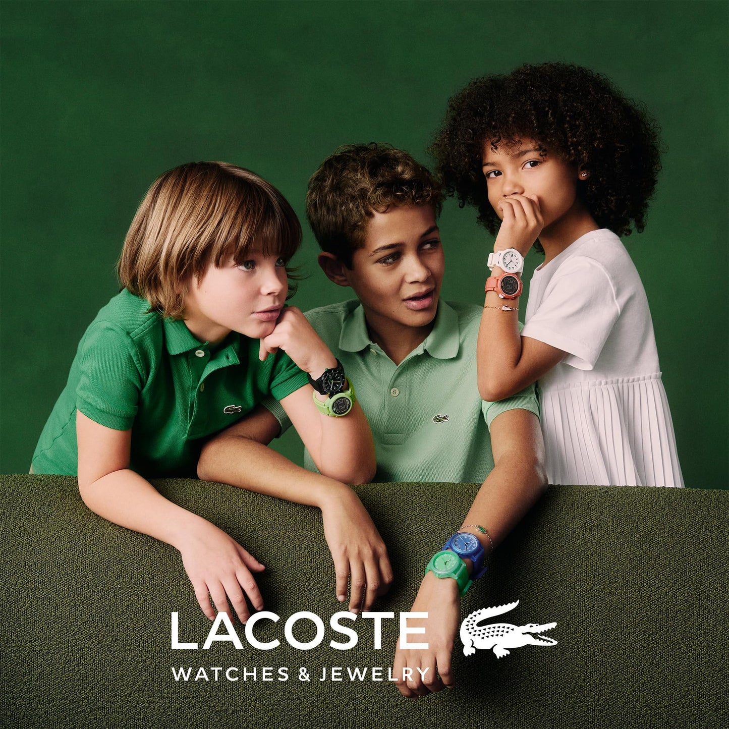 Lacoste Analogue Quartz Watch for Kids LACOSTE.12.12 KIDS Collection with Green Silicone Bracelet - 2030001