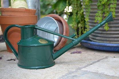 Indoor Plastic Watering Can | The HAWS Langley Sprinkler - One Pint | Pot Waterer | Fine Spray Rose | Green