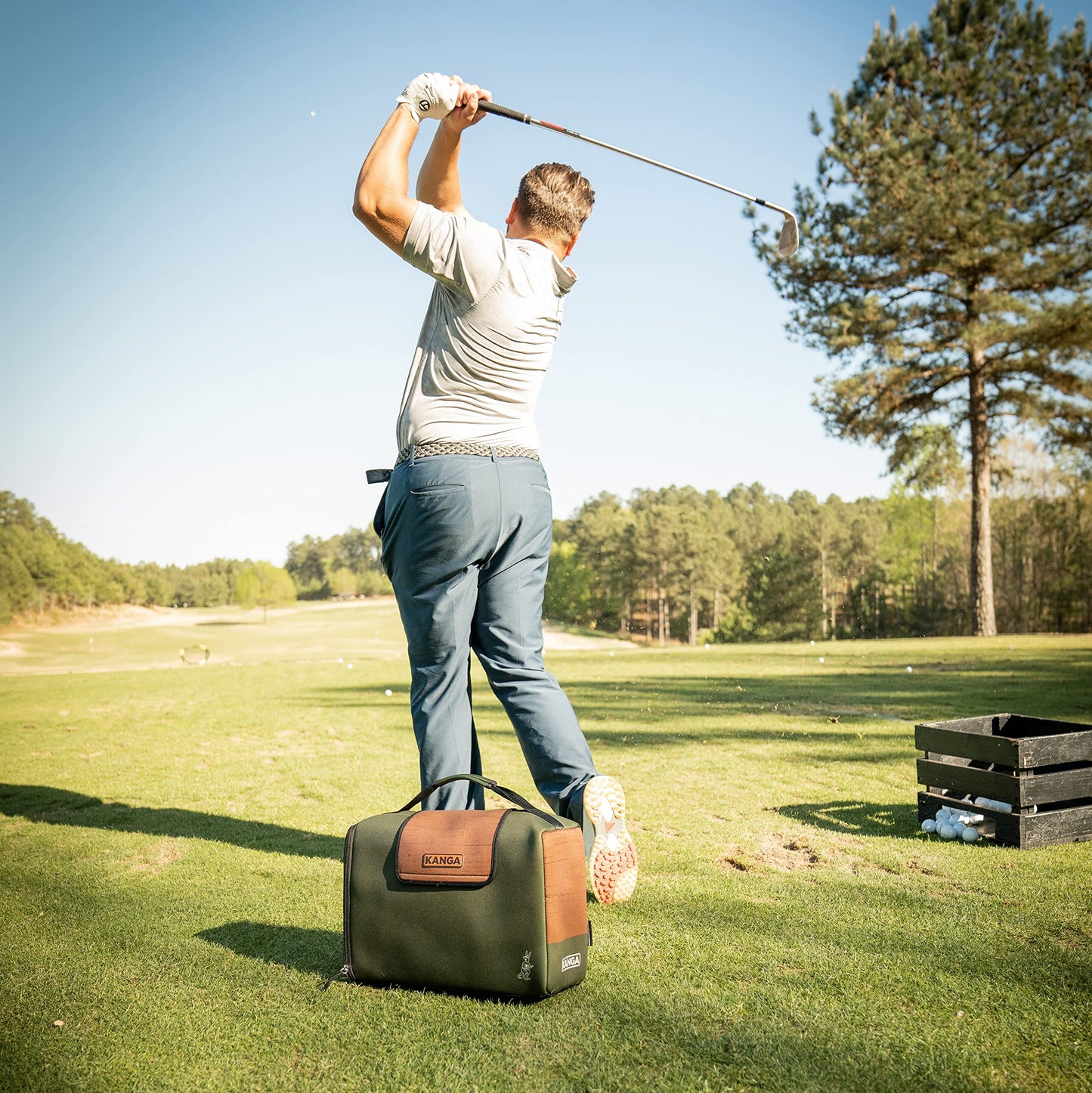 Kanga Insulated Cooler Bag - Soft Cooler Bag - 24 Pack Beer and Seltzer Drink Cooler - Insulated and Durability Tested - Kanga Kase Mate Cooler - Woody