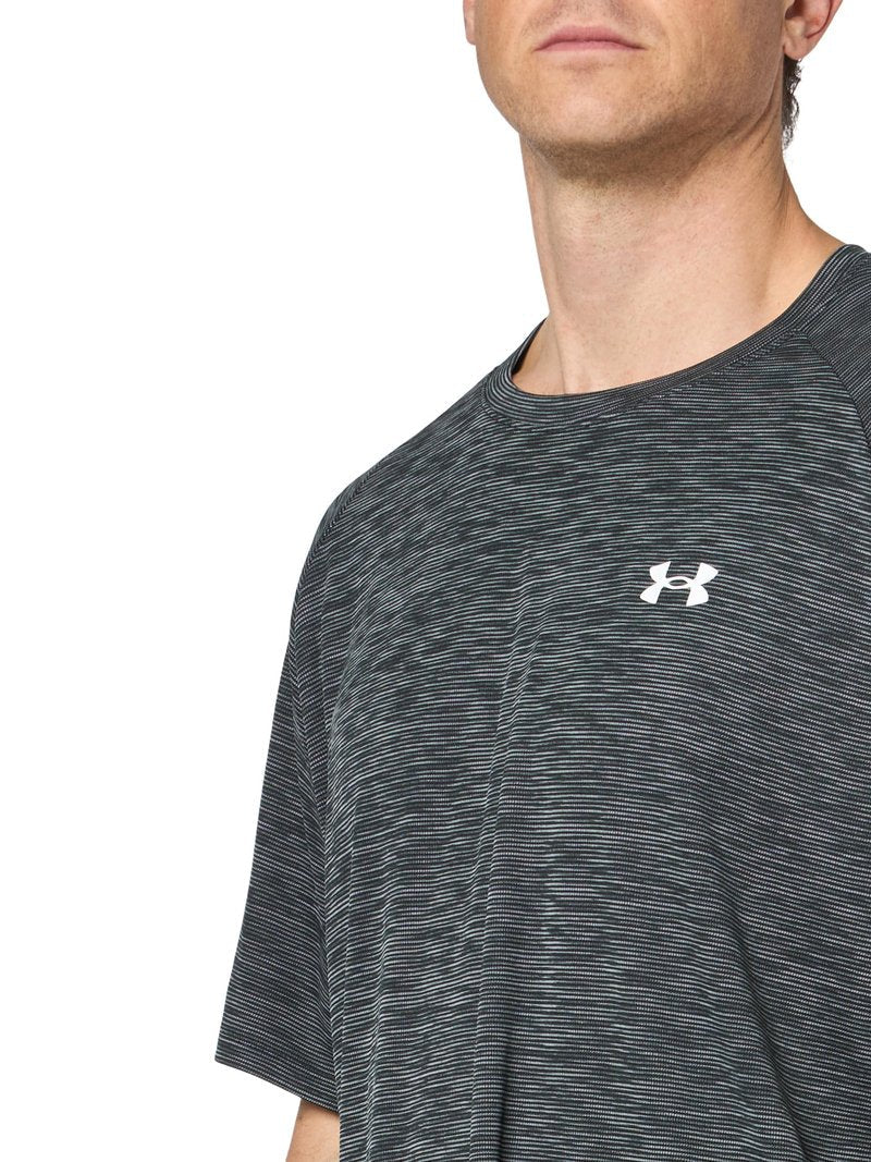 Under Armour Men's Tech Textured Short Sleeve T Shirt, (001) Black / / White, Large