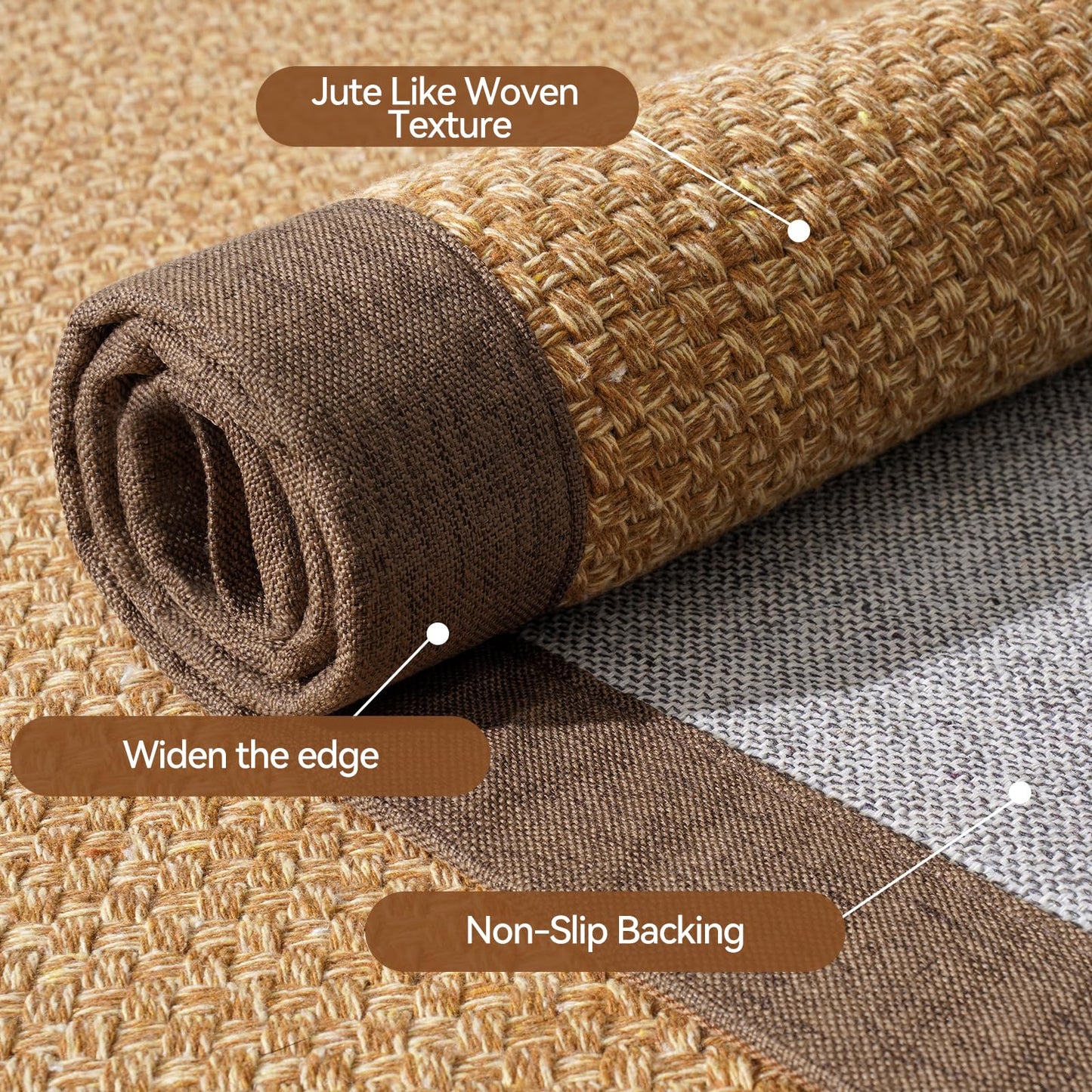 YDKGL Front Door Mat Entryway Area Rug Brown 2'x3' Indoor Entrance Mat