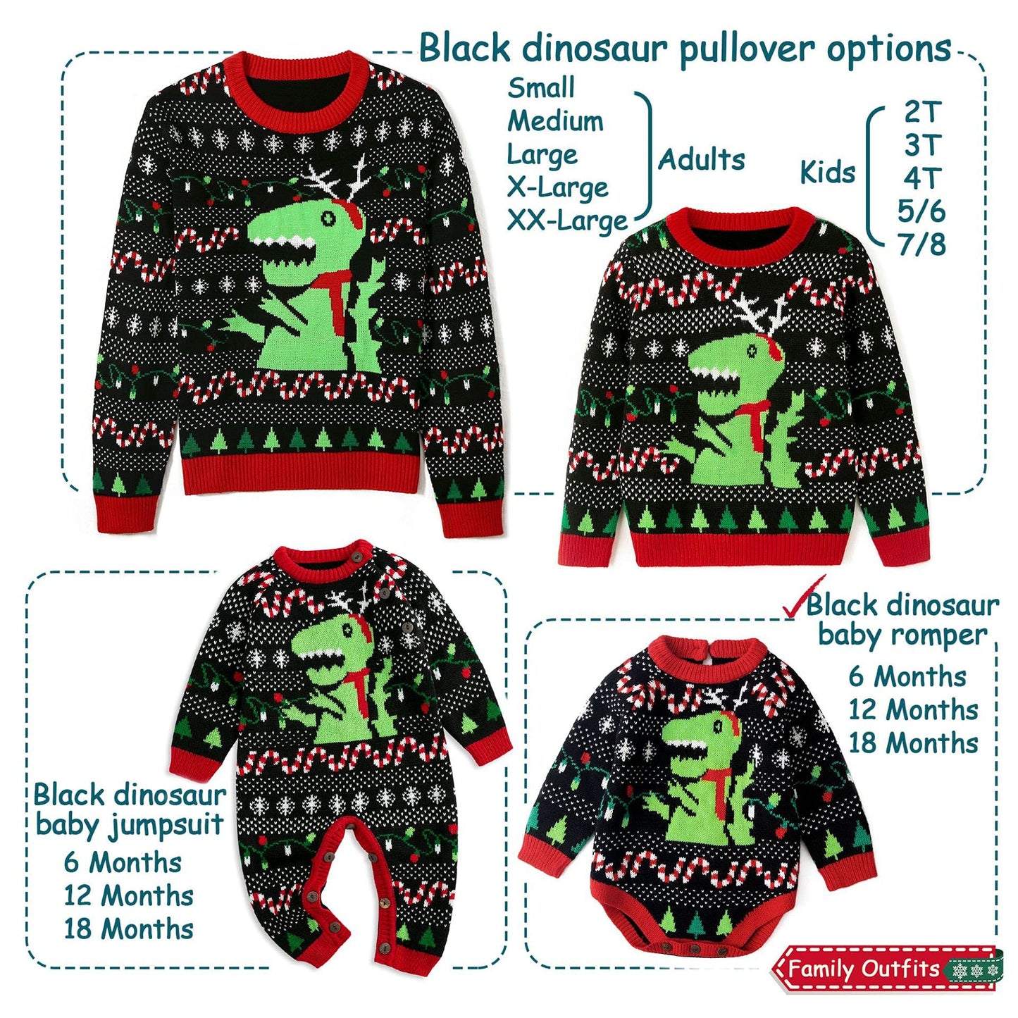 Simplee kids Baby Boys Girls Ugly Christmas Sweater Romper Winter Knitted Pullover Onesies for 12 Months Black