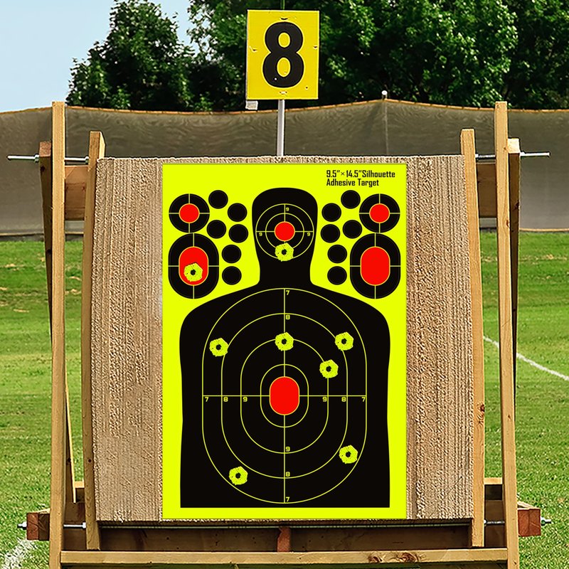 PTPHJEG 9.5x14.5 inch Silhouette Splatter Targets - Bright Fluorescent Yellow Easily seen on Impact When Hitting Target for BB Guns, airguns, Rifles, Indoor and Outdoor ranges (25 Pack)
