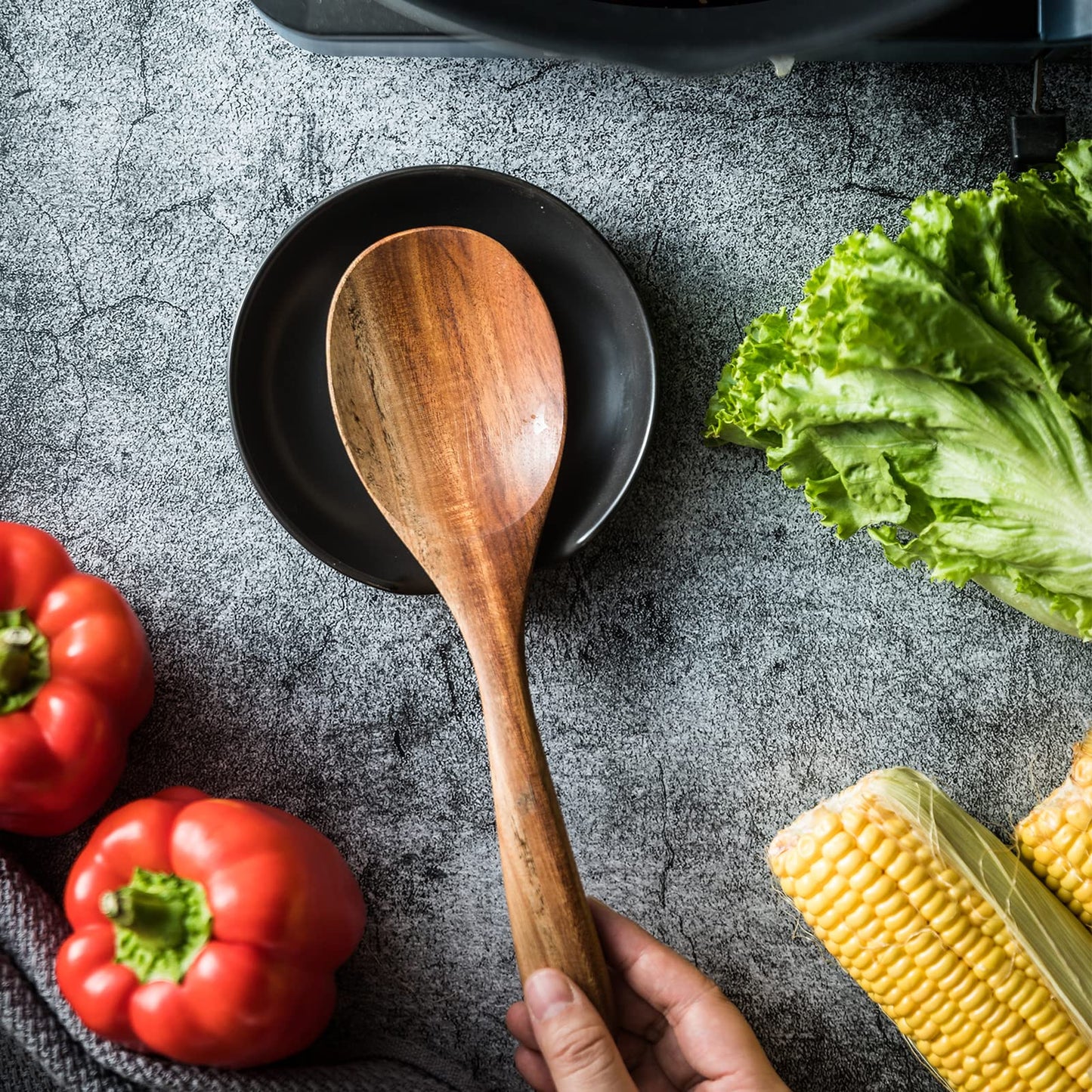 Gomakren Spoon Rest Spoon Holder For Stove Top Ceramic Black Spoon Rest For Kitchen Counter Halloween Spatula Holder Utensil Rest