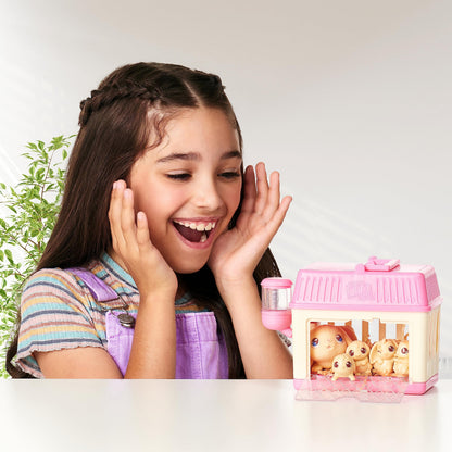 Little Live Pets - Mama Surprise Minis, Feed and nurture a Lil' Bunny Inside their Hutch so she can be a Mama, She has 2, 3, or 4 Babies with Surprise Accessories to Dress Up the Babies,