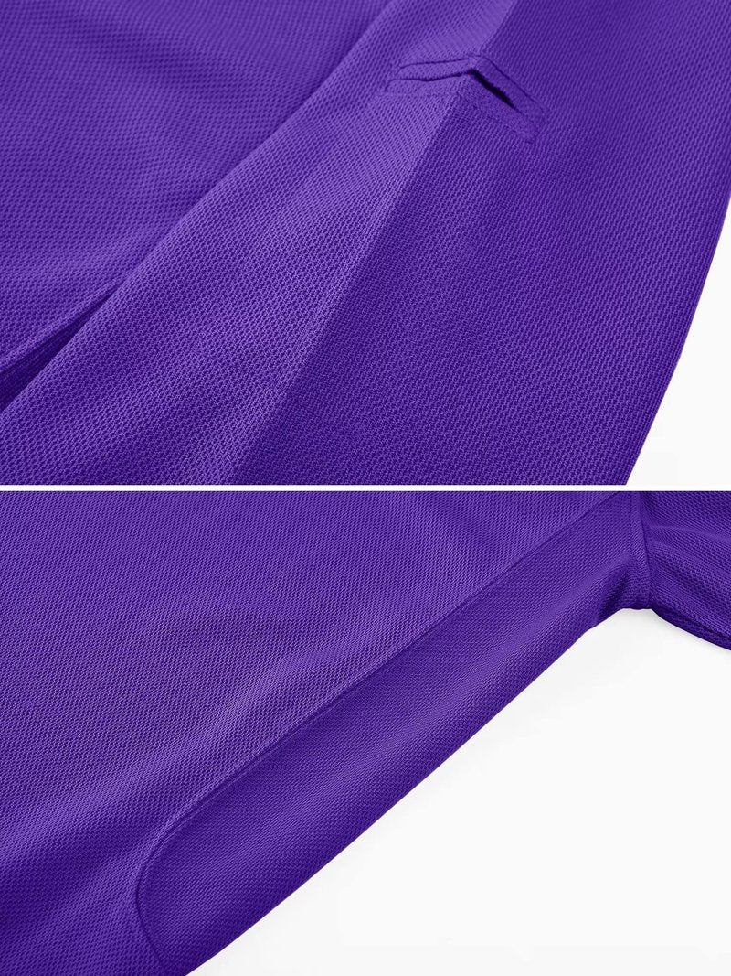MAGCOMSEN Mens Polo Shirts Short Sleeve Golf Work Casual Quick Dry Summer Performance Shirts Purple M