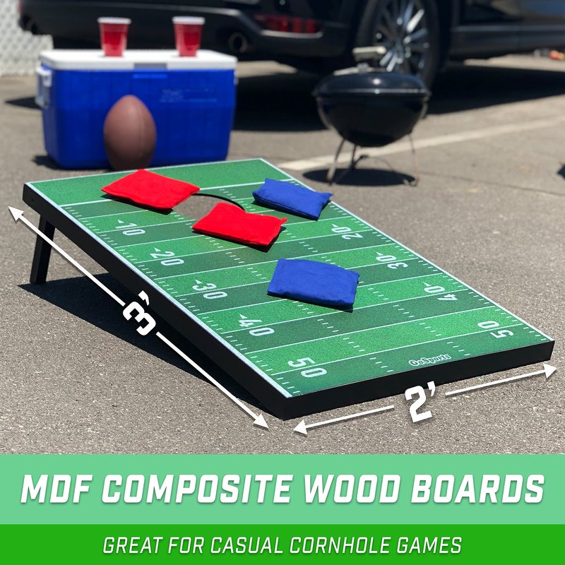 GoSports Classic Cornhole Set – Includes 8 Bean Bags, Travel Case and Game Rules (Choice of style)