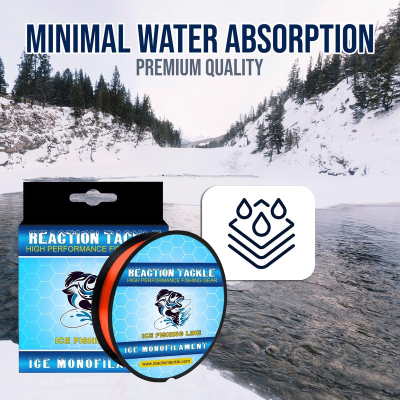 Reaction Tackle Ice Monofilament – Ice Fishing Mono Line, Tip-Up Line - Hi Vis Green - 6LB / 1000yds