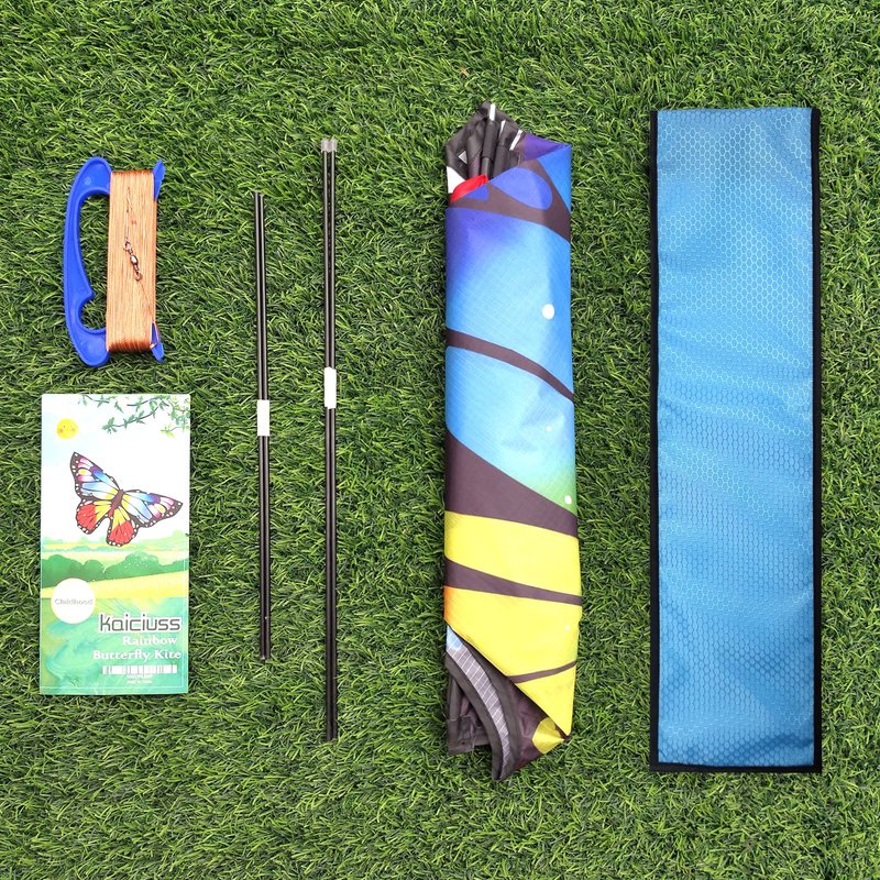 Kaiciuss Butterfly Kite for Kids & Adults Easy to Fly, 55" x 28" Large Single Line for The Beach, Easy Flying for Beginners, Comes with 300 FT String Line Handle