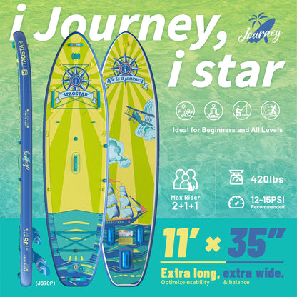 iTAOSTAR J07CP 35" Extra Wide Stand Up Paddle Board, More Balance Inflatable Paddle Board with 5 Fins for Beginner，Paddle Boards for Adults of All Skill Levels