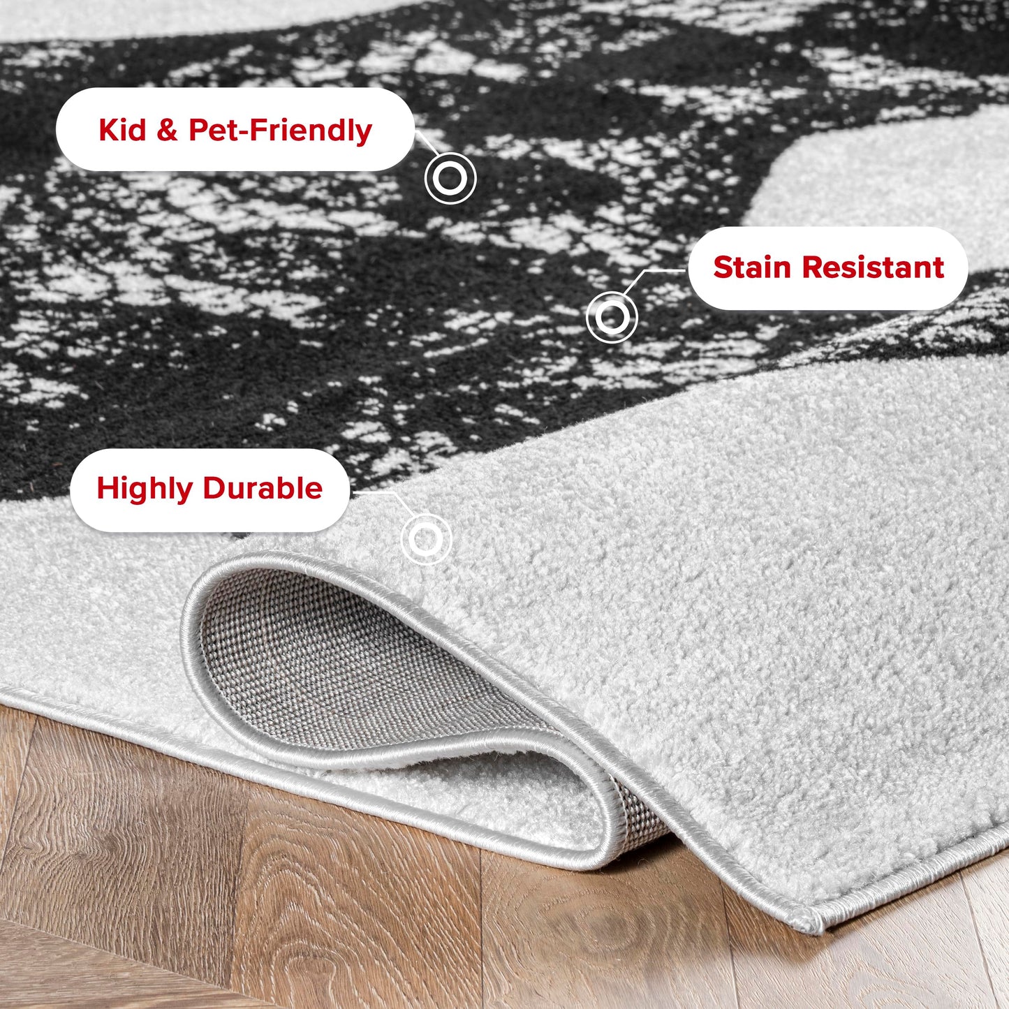 nuLOOM 5x8 Thomas Paul Serpent Area Rug, Black & Off White, Snake Design, Non-Slip Backing, Stain Resistant, For Bedroom, Dining Room, Living Room, Hallway, Office, Kitchen, Entryway