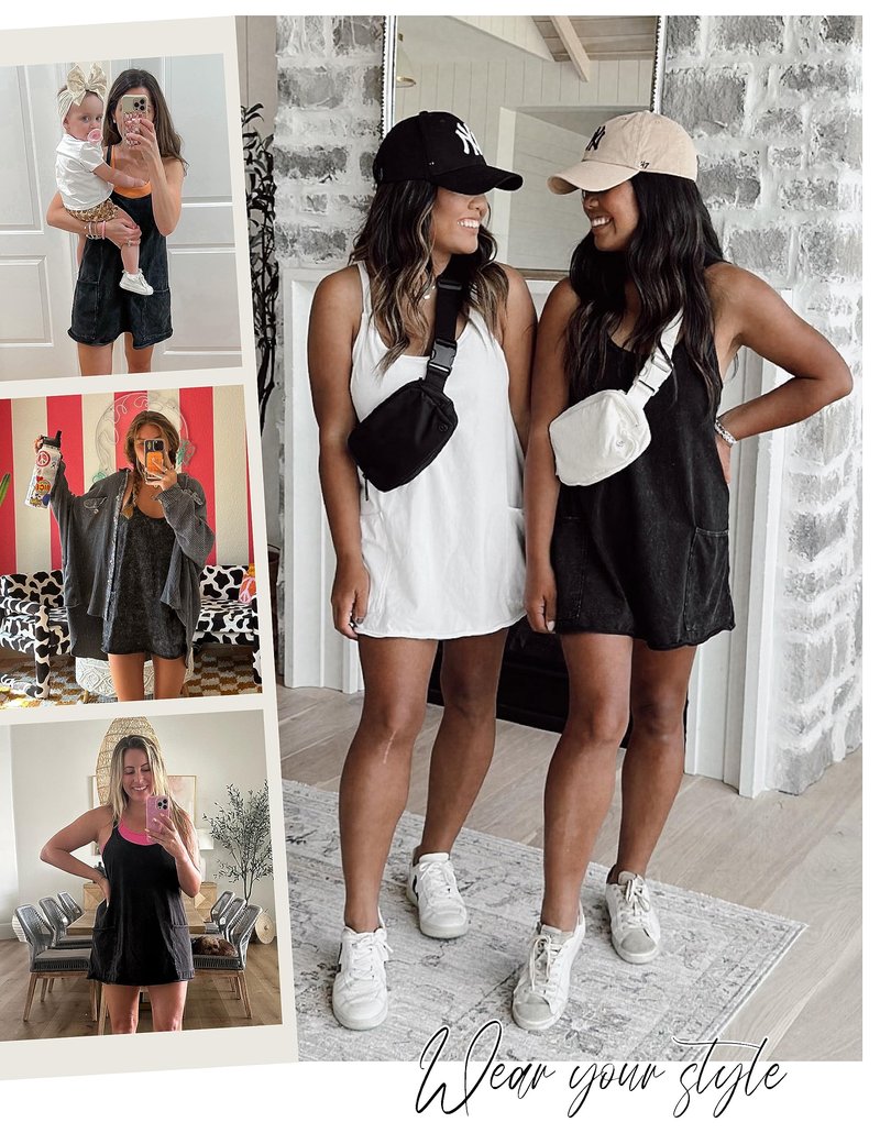 Lentta 2 Pack Women's Athletic Mini Dresses Built in Shorts Sleeveless V Neck Workout Sundress Summer Tennis Travel Vacation(BlueGreyBlack-L)