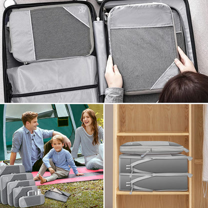 6 Set compression packing cubes travel accessories,Expandable Packing Organizers for Travel,Essentials Luggage Travel Bags,Packing Cubes for Suitcases, Cube Accessories for Women/Men