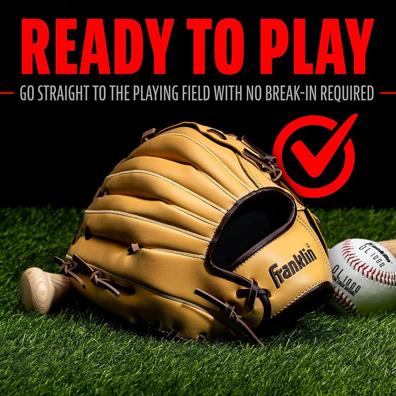 Franklin Sports Baseball & Softball Glove - Field Master Mitt for Adults & Youth | Right Hand Throw