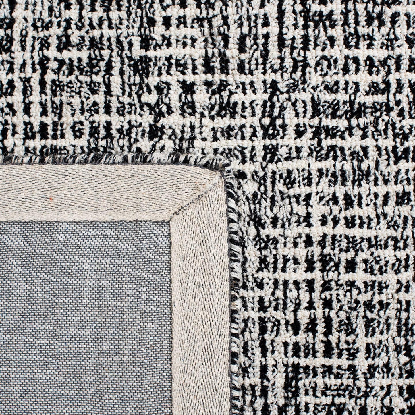 SAFAVIEH Abstract Collection Area Rug - 10' x 14', Black & Ivory, Handmade Wool, Ideal for High Traffic Areas in Living Room, Bedroom (ABT468Z)