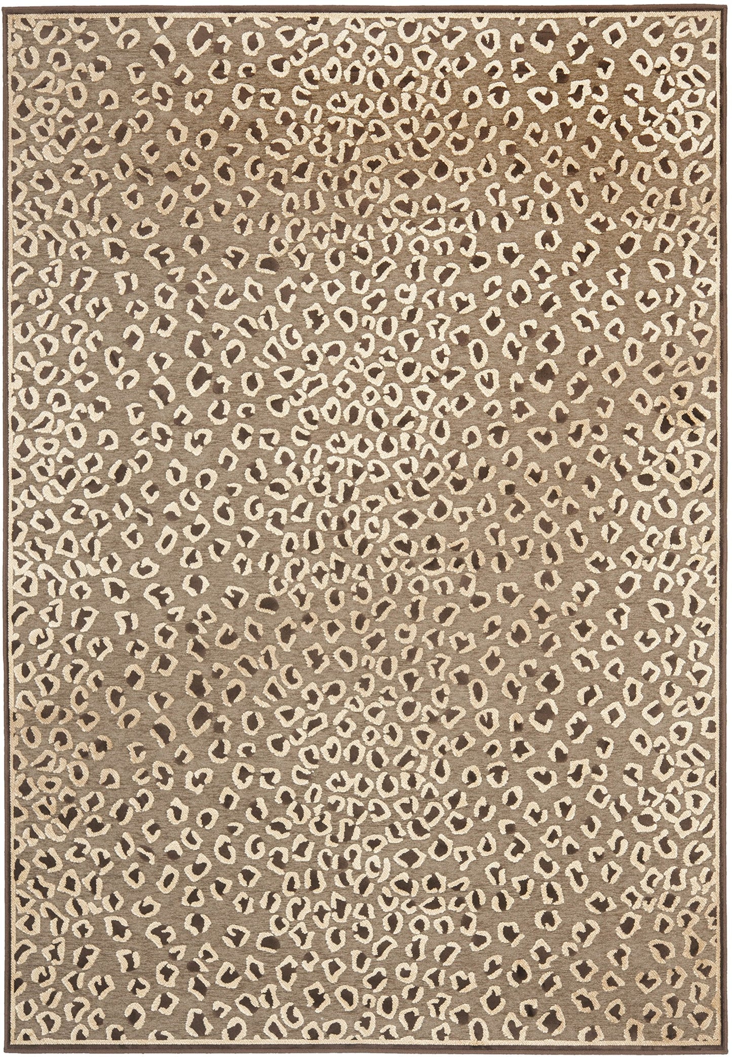 SAFAVIEH Paradise Collection Accent Rug - 4' x 5'7", Beige & Brown, Animal Print Viscose Design, Ideal for High Traffic Areas in Entryway, Living Room, Bedroom (PAR84-303)