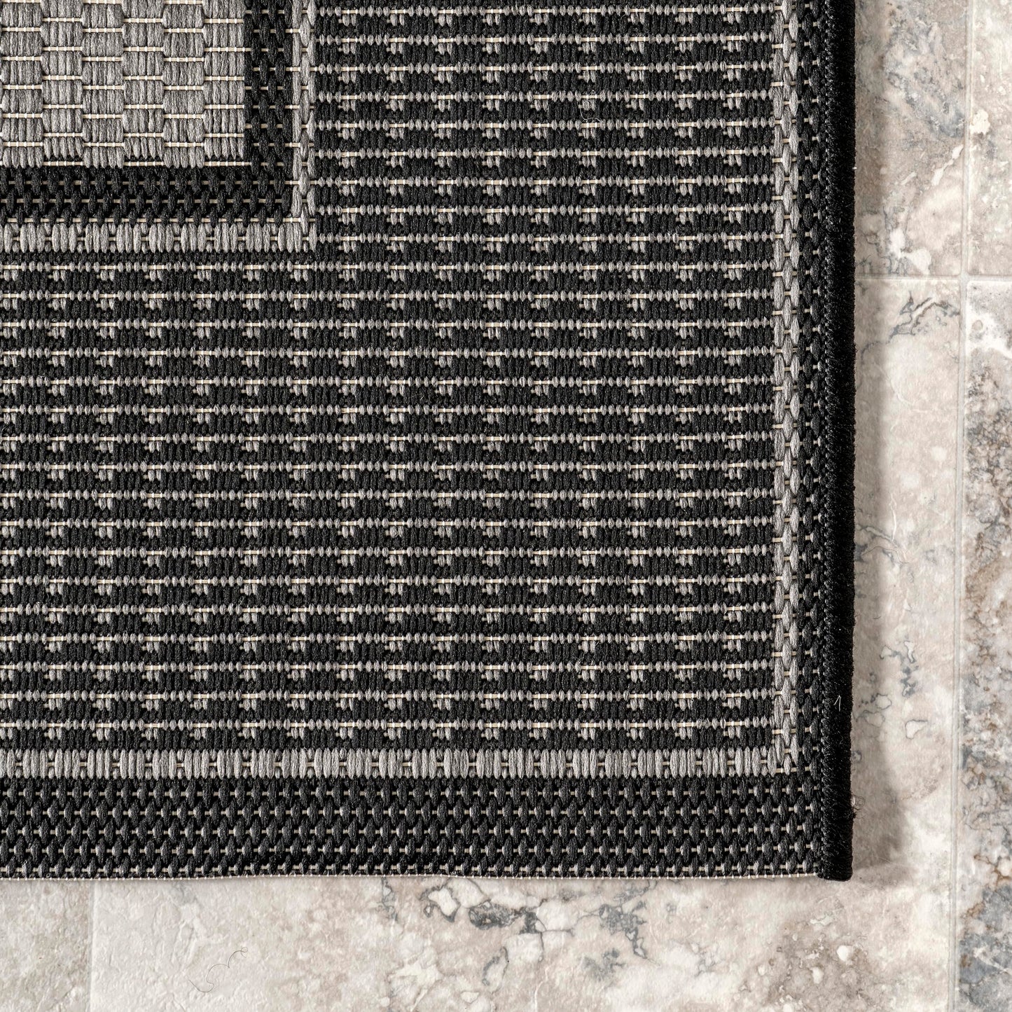 nuLOOM 3' x 5' Outdoor Performance Area Rug, OEKO-TEX Certified, Weather Resistant, High Traffic, Patio, Balcony, Outside, Gris Grey