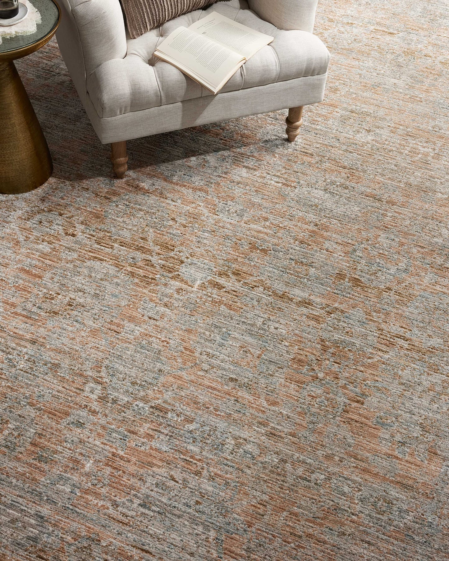 Loloi Jean Stoffer Katherine Collection KES-02 Terracotta/Smoke 2'-3'' x 3'-10'', .25" Pile Height, Accent Rug