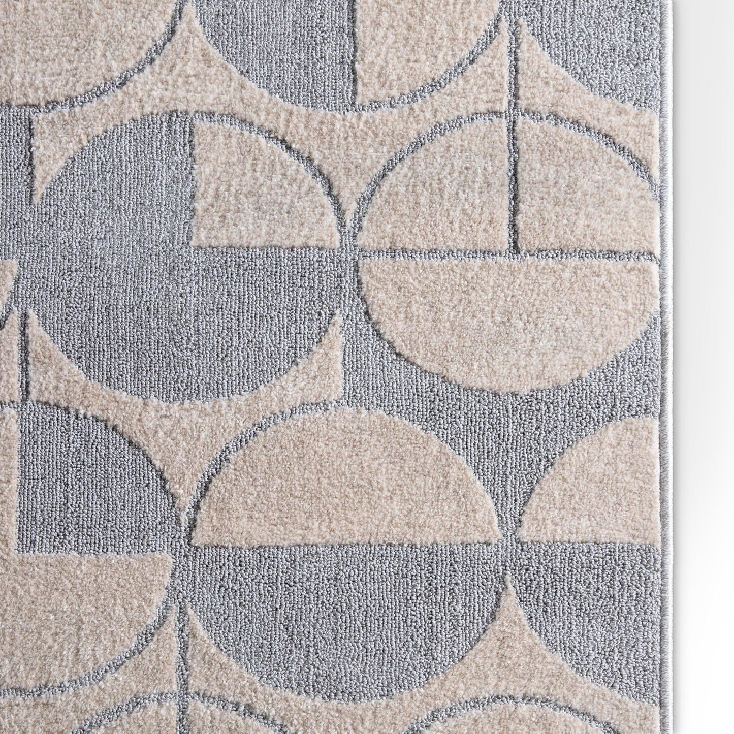 Well Woven Custom Size Hallway & Stair Runner- Harlow Harmony Ivory/Grey 27 Inches Wide x 35 Feet Long Runner (27" x 35') Runner Rug - Modern Geometric Pattern, Ultra-Soft, Easy-Clean