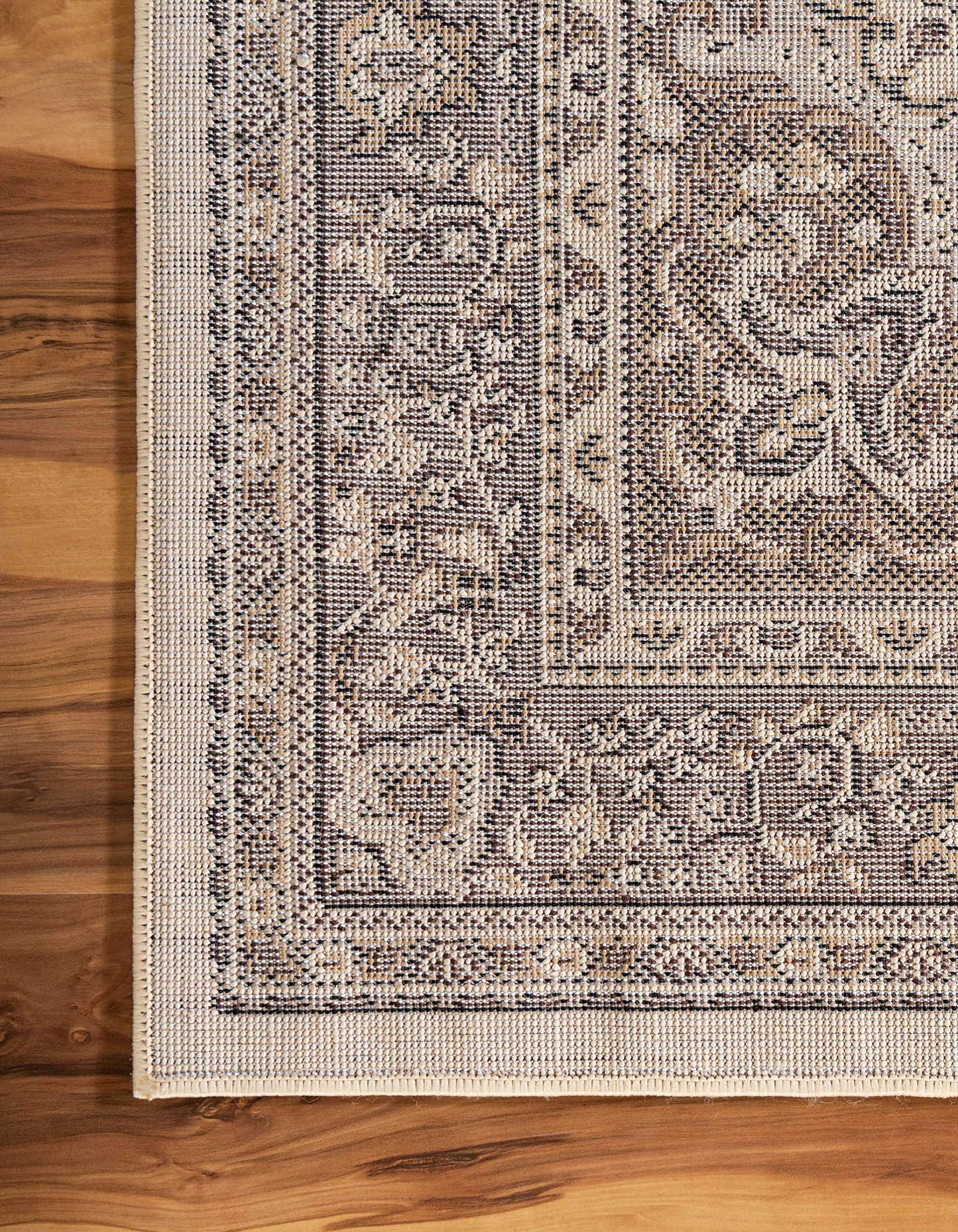 Unique Loom Reza Collection Traditional Persian Style Area Rug, Square 8' 0" x 8' 0", Ivory/Brown