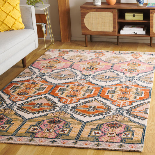 Safavieh Aspen Collection Accent Rug - 4' x 6', Red & Ivory, Handmade Wool, Ideal for The Living Room, Bedroom, Dining Room (APN106Q-4)