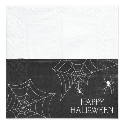 American Greetings 50-Count 5 in. x 5 in. Beverage Napkins, Spiderweb Halloween Party Supplies