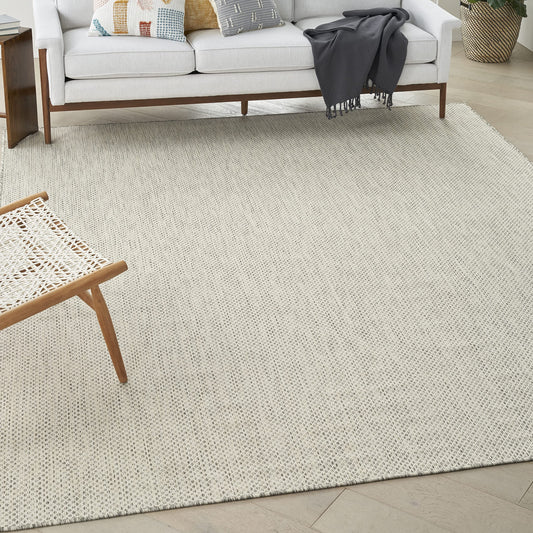 Nourison Home Courtyard Ivory Silver 7' x 10' Area Rug - Easy Clean, Non Shedding, Bed Room, Living Room, Dining Room, Kitchen (7' x 10')