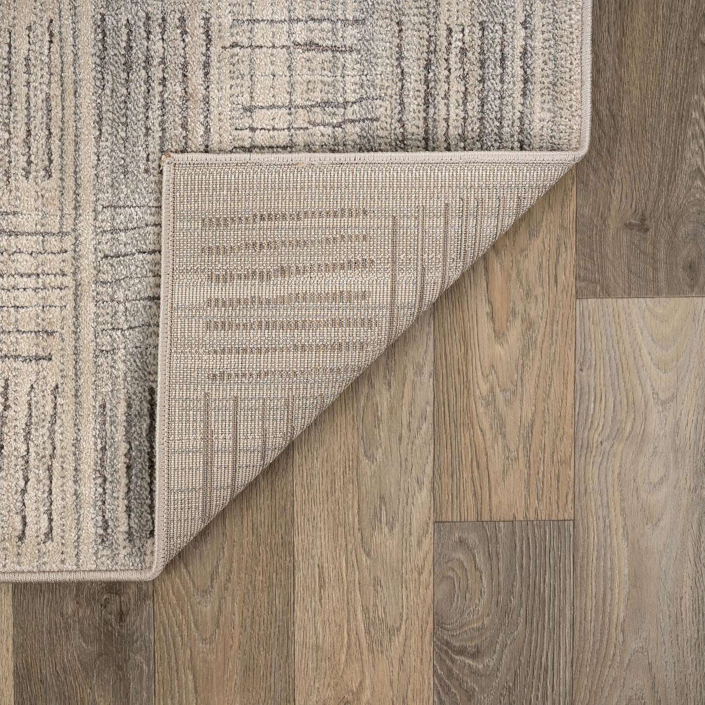 Rugshop Textured High-Low Indoor Area Rug, Neutral Sandstone Design, Jute Backing, Living Room Bedroom Kitchen Rug, Easy-Care Spot Clean, 4' x 6' Beige