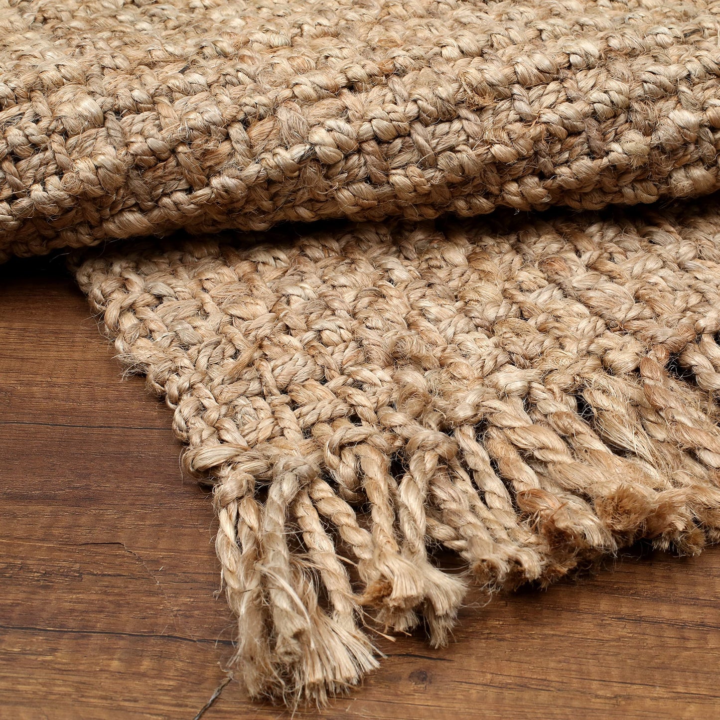 Hausattire Hand Woven Jute Rug 2'x3' - Natural,Reversible Farmhouse Boho Accent Rustic Rugs for Kitchen,Living Room,Bedroom,Entryway Rag Rug|Decorative Floor Rugs-24x36 Inches