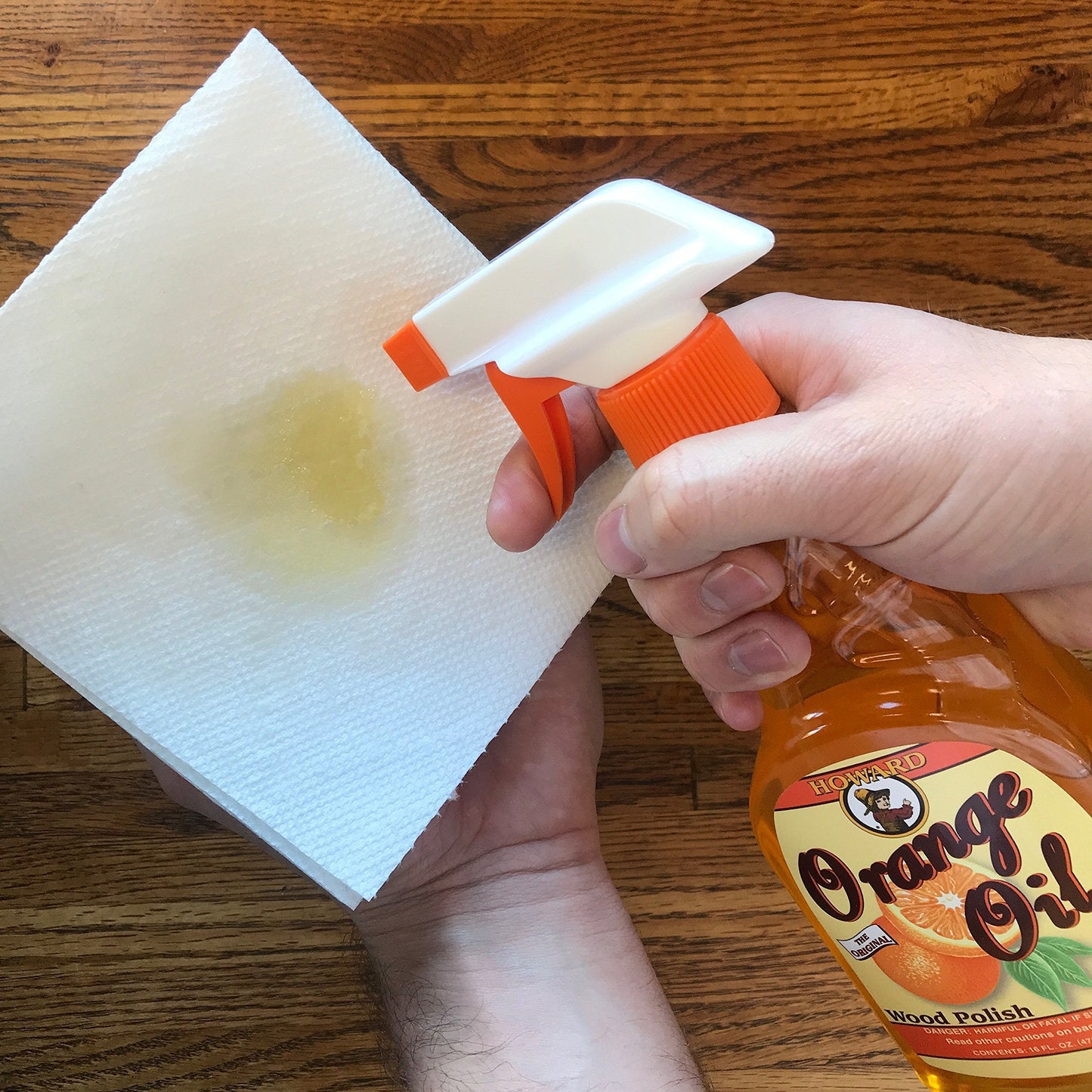 Howard ORS016 473 ml/16 oz Orange Oil Wood Polish Trigger Furniture Spray Cleaner