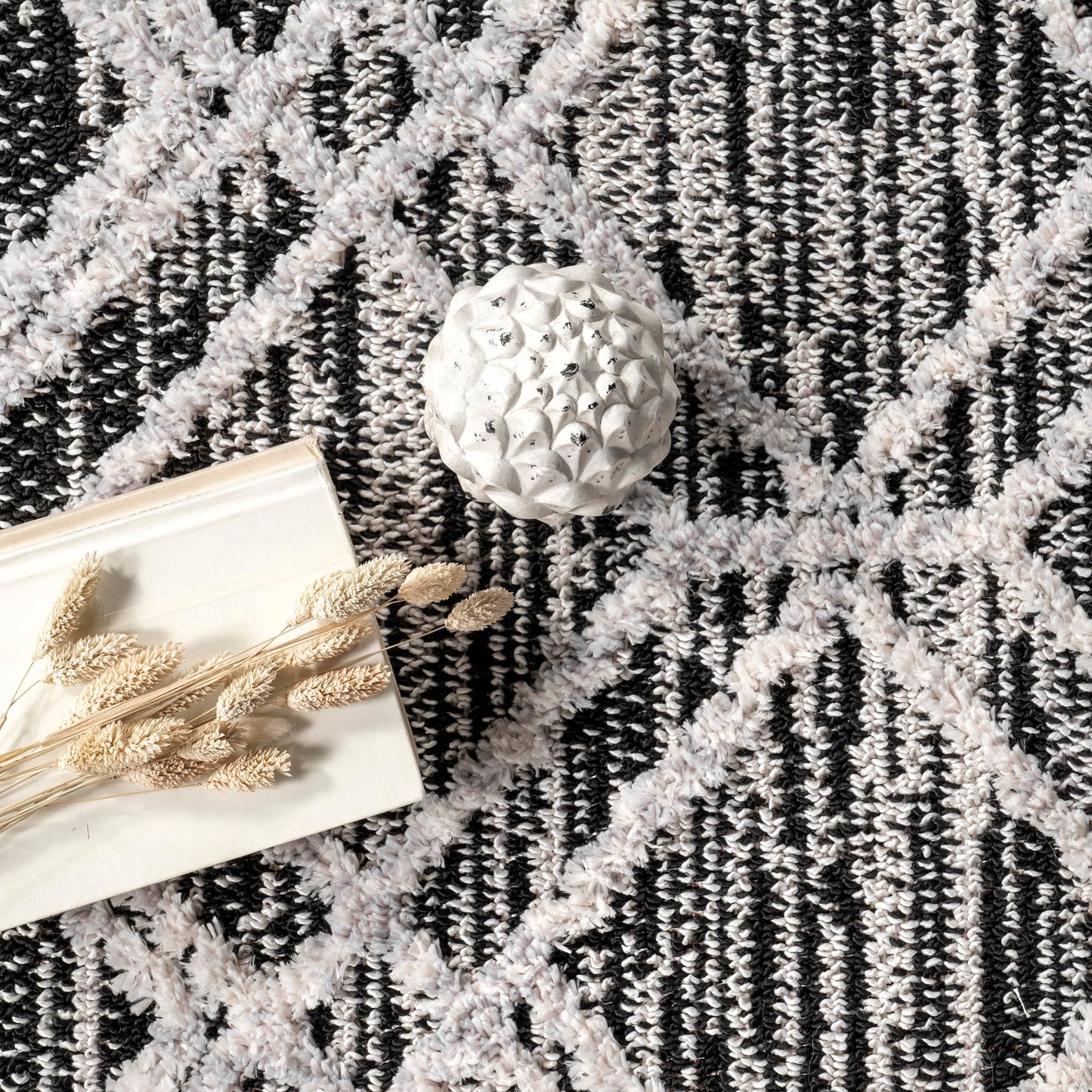 nuLOOM 8x11 Ansley Moroccan Tassel Area Rug, Grey, High-Low Textured Bohemian Design, Plush High Pile, Stain Resistant, For Bedroom, Living Room, Hallway, Entryway