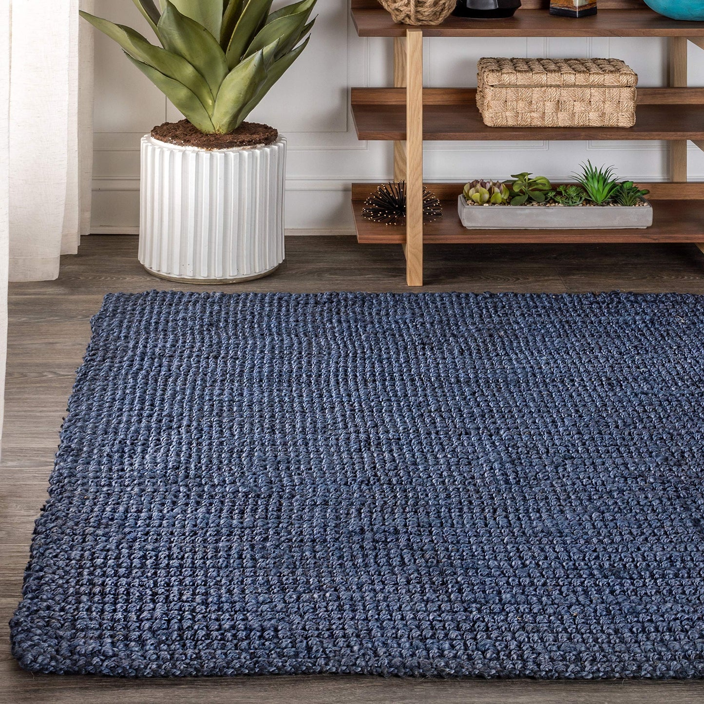 JONATHAN Y Pata Hand Woven Chunky Jute Navy Indoor Area Rug, 9x12, Bohemian, Rustic, Cottage, Easy-Cleaning for Living Room, Bedroom, Kitchen, Non-Shedding (NRF102D-9)