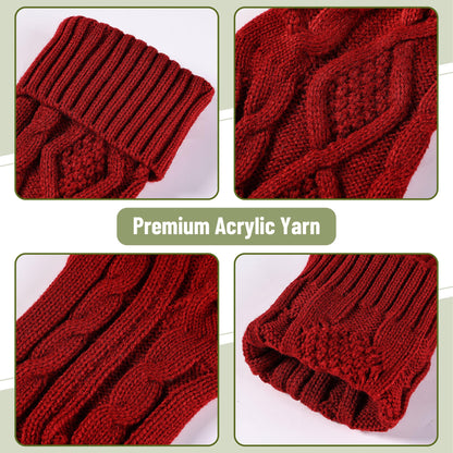 Mr. Pen- Christmas Stockings 6 Pack, 18" Cable Knit Stockings for Christmas, Cable Knit Christmas Stocking for Christmas, Large Stockings Christmas 6 pack, Knit Stockings Christmas, Red, Cream & Green