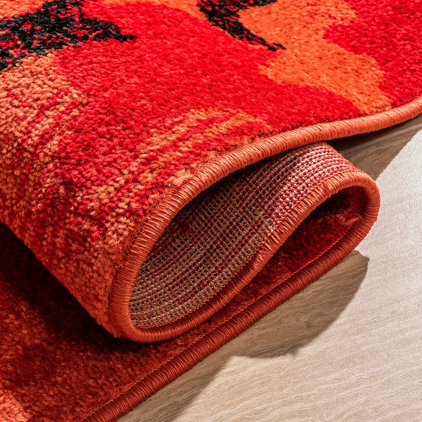 SAFAVIEH Adirondack Collection Accent Rug - 4'5" x 6'5", Red & Black, Floral Glam Distressed Design, Non-Shedding & Easy Care, Ideal for High Traffic Areas in Foyer, Living Room, Bedroom (ADR114P)