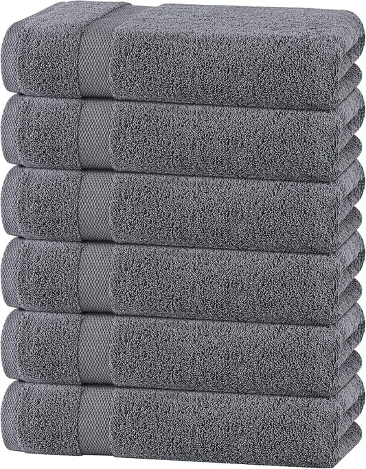 White Classic Wealuxe Grey Towels