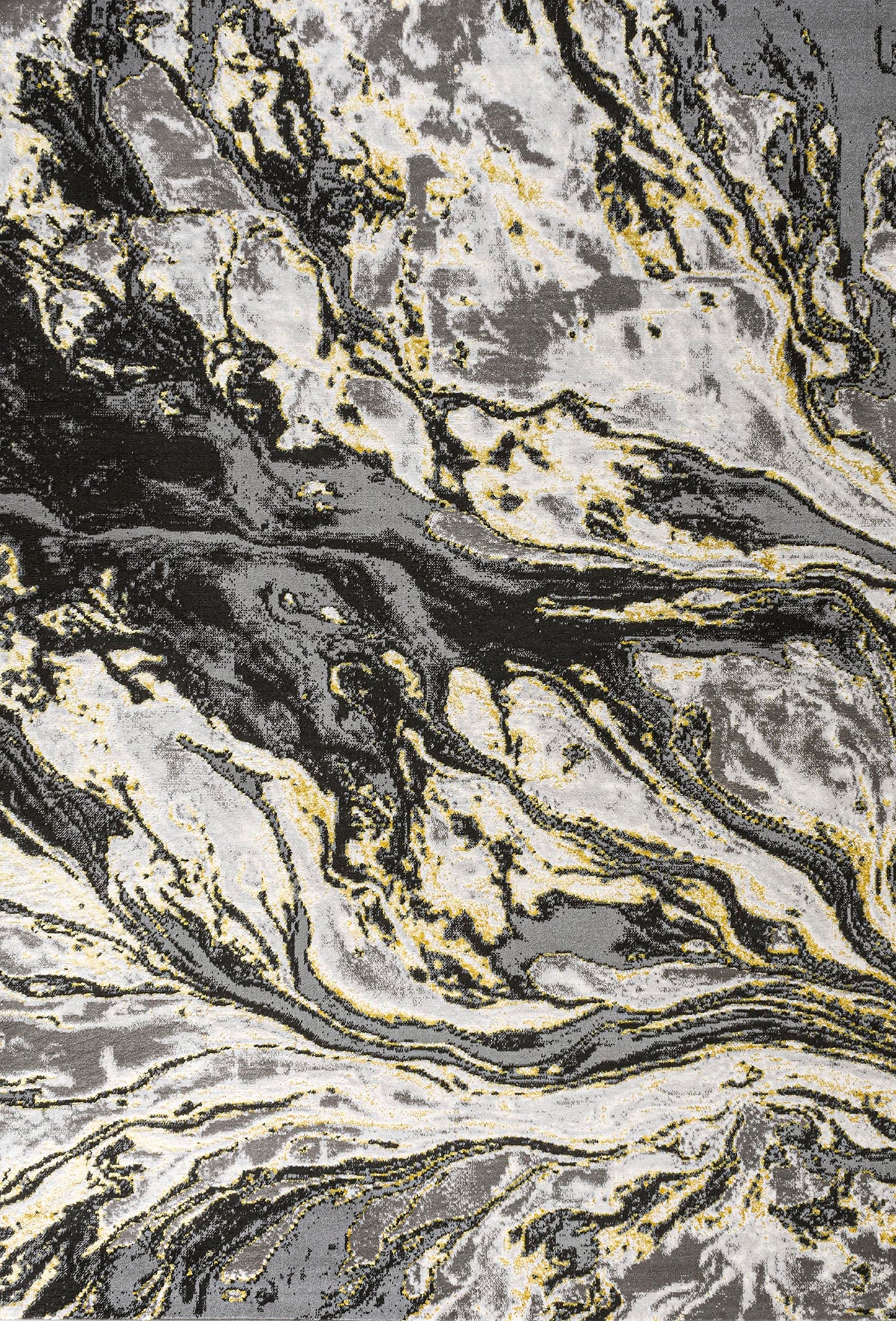 JONATHAN Y Swirl Marbled Black/Yellow Indoor Area Rug 3X5 ft, Abstract for Living Room, Bedroom, Kitchen, Office, Easy-Cleaning, High Traffic, Pet-Friendly, Non-Shedding SOR203D-3