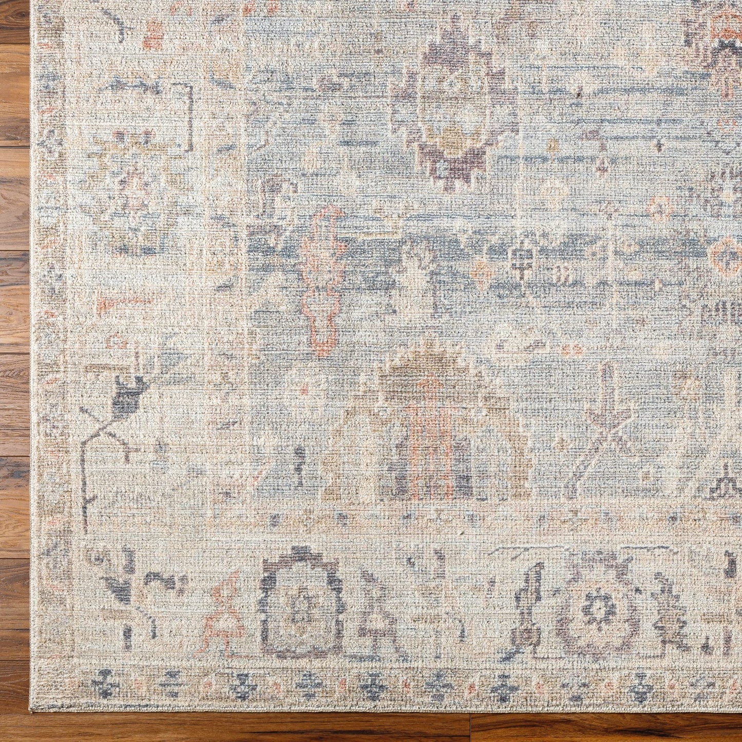 Livabliss x Becki Owens Marlene Vintage Medallion Area Rug, 6'7" x 9', Pale Blue