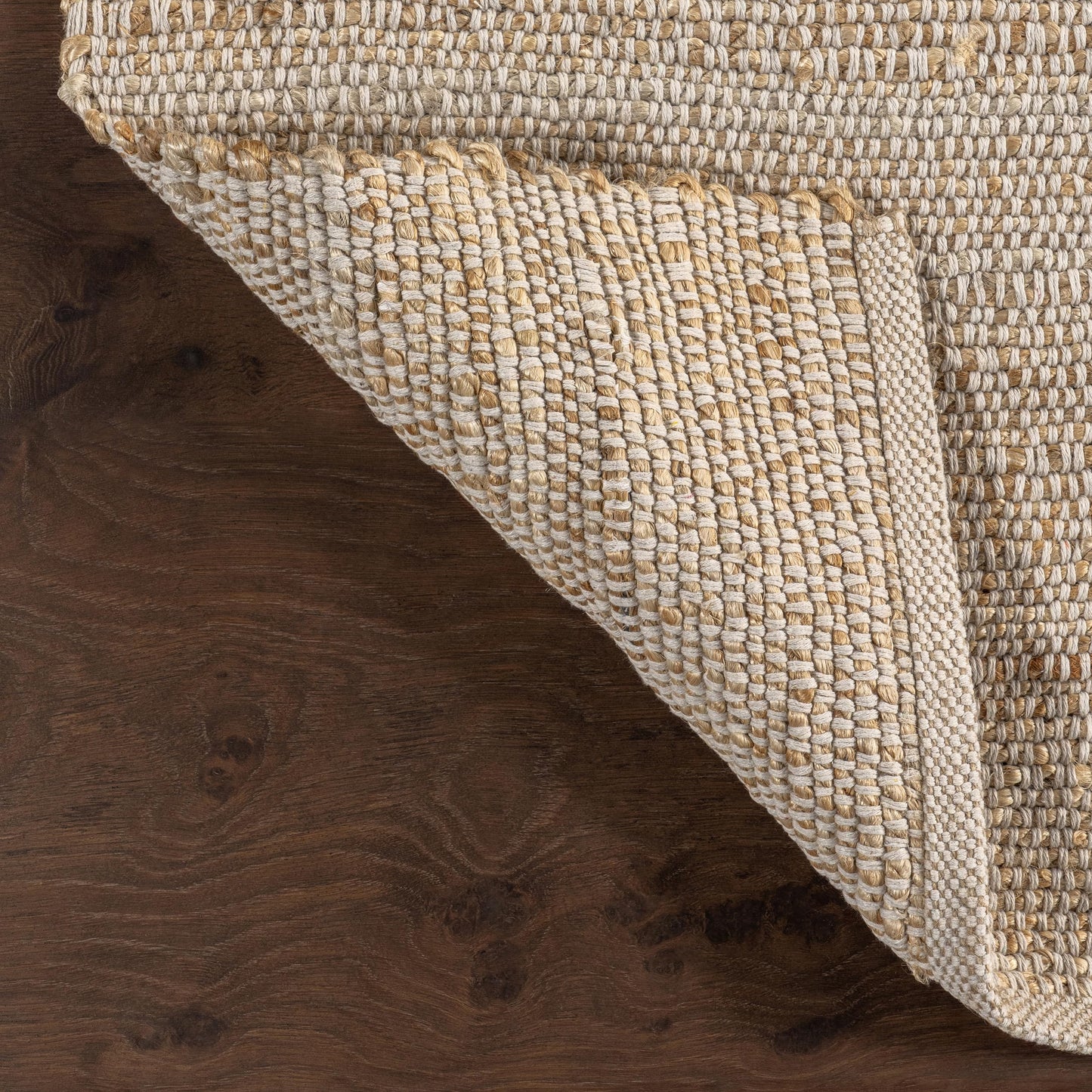 nuLOOM 2x3 Elfriede Jute & Cotton Hand Woven Area Rug, Natural, Solid Rustic Farmhouse Style, Weaved Design, Natural Fiber, For Bedroom, Living Room, Dining Room, Hallway, Office, Entryway