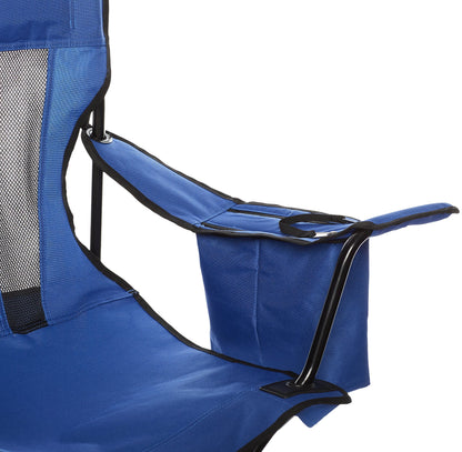 Amazon Basics Camping Chair, Large, Mesh Back, Blue