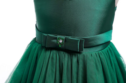 Glamulice Christmas Green Flower Girl Dress Ruffles Vintage Embroidered Lace Dresses Wedding Bridesmaid Birthday Party Gown Pageant Holiday Princess Prom Dance Kids Formal Dress Dark Green 5 6