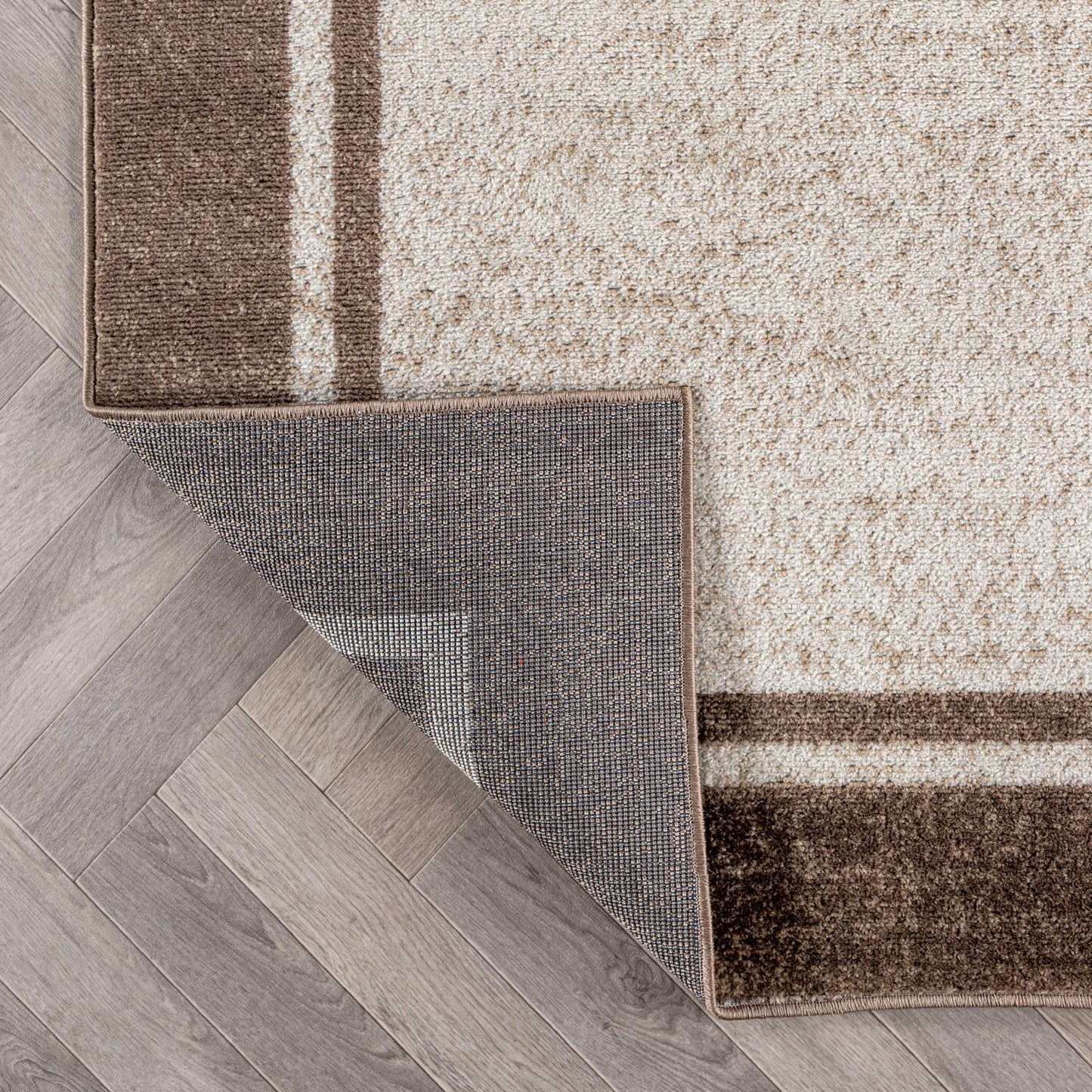 Rugshop Modern Transitional Bordered Indoor Area Rug for Living Room,Bedroom,Kitchen Rug Low Pile Rug with Jute Backing 5' x 7' Beige